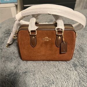 Solddddddd don’t purchase Coach mini Rowan Brown Suede